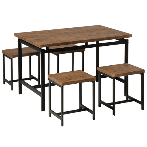 Conjunto de refeição ARLINGTON Castanho escuro 4 lugares