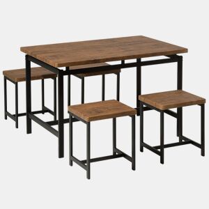 Conjunto de refeição ARLINGTON Castanho escuro 4 lugares