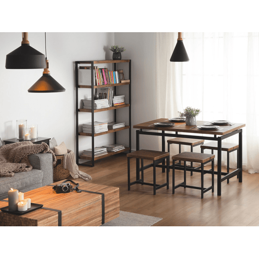 Conjunto de refeição ARLINGTON Castanho escuro 4 lugares