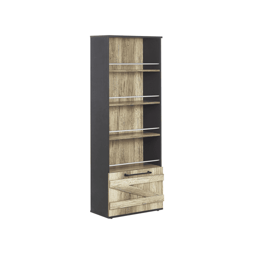 Estante com 4 prateleiras SALTER 163 cm CastanhoPreto Estante com 4 prateleiras SALTER 163 cm CastanhoPreto
