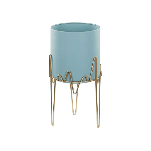 Vaso alto para plantas KALANDRA Metal 19 cm Azul claro