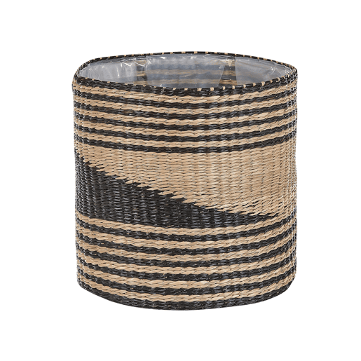 Conjunto de 3 vasos para plantas RATTAIL Alga 322927 cm Preto