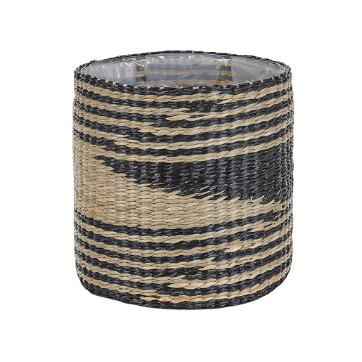 Conjunto de 3 vasos para plantas RATTAIL Alga 322927 cm Preto