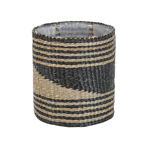 Conjunto de 3 vasos para plantas RATTAIL Alga 322927 cm Preto