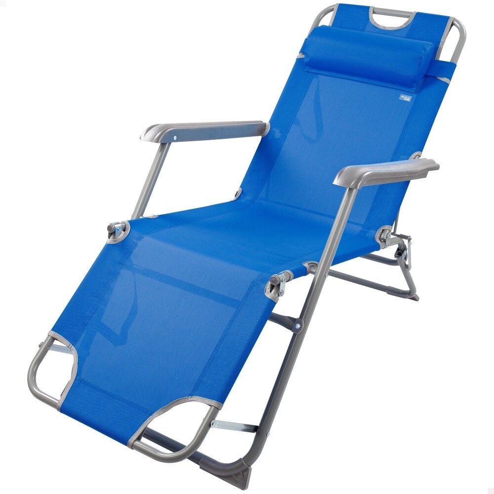 Tumbona plegable camping multiposición c/cojín Aktive