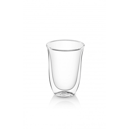 De'Longhi Conjunto de 2 chávenas para Latte Macchiato. Vidro temperado de parede dupla. Pode ser lavado na máquina de lavar louça. Transparente. 220 ml.
