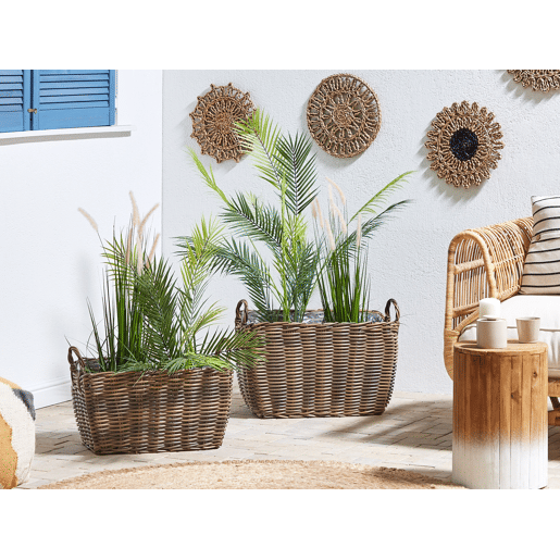 Beliani Conjunto de 2 vasos para plantas ORMOS Beliani Conjunto de 2 vasos para plantas ORMOS