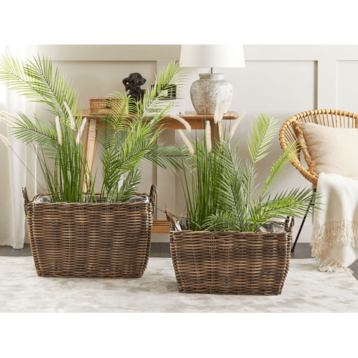 Beliani Conjunto de 2 vasos para plantas ORMOS Beliani Conjunto de 2 vasos para plantas ORMOS