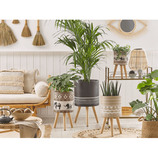 Vaso alto para plantas ACHILIO 30 cm Castanho escuro