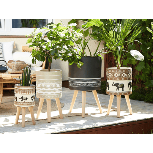 Vaso alto para plantas ACHILIO 30 cm Castanho escuro