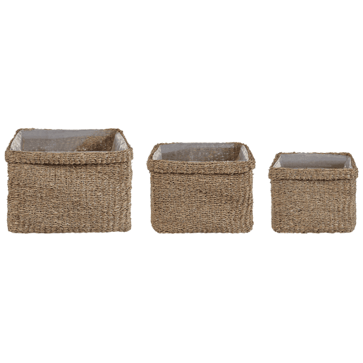 Conjunto de 3 vasos para plantas RIVULINE Alga 232730 cm Natural