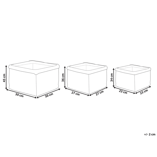 Conjunto de 3 vasos para plantas RIVULINE Alga 232730 cm Natural