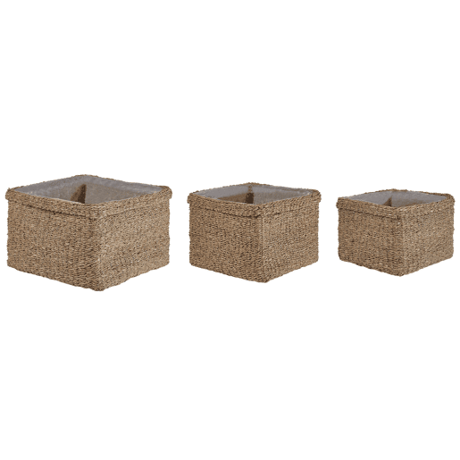 Conjunto de 3 vasos para plantas RIVULINE Alga 232730 cm Natural