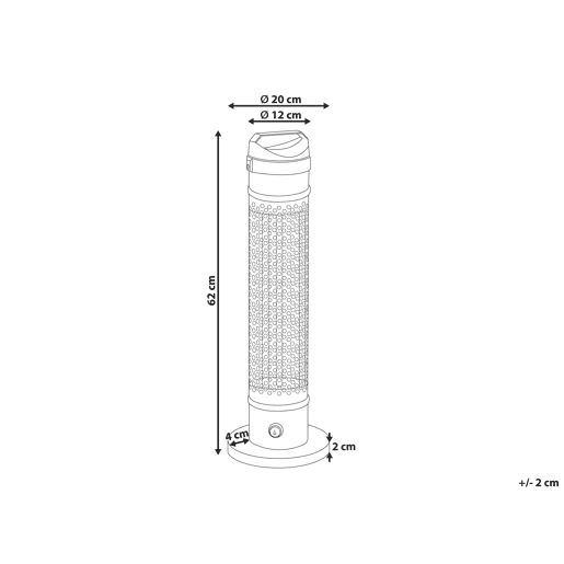 Aquecedor halogéneo independente para exterior KRAKATOA 1000 W Preto