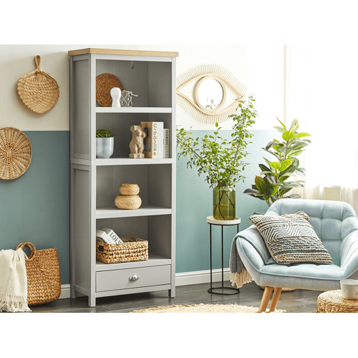 Estante com 4 prateleiras CLIO 180 cm Cinzento claro