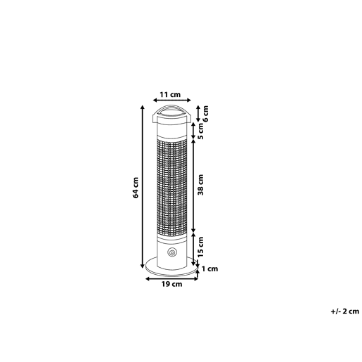 Aquecedor halogéneo independente para exterior VEZUVIO 800 W Preto
