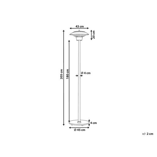 Aquecedor halogéneo independente para exterior ASKJA 1500 W Prateado