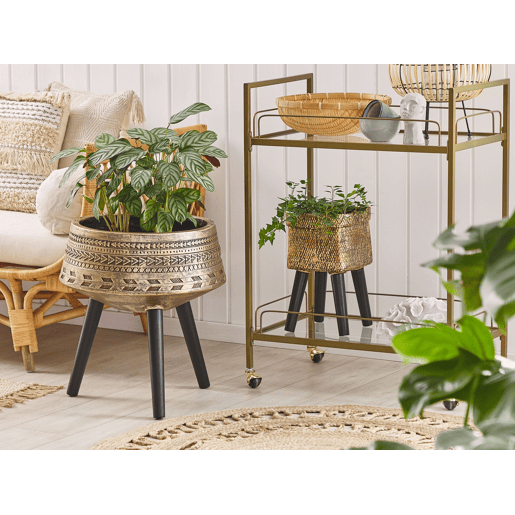 Vaso alto para plantas VARDIANI 50 cm Dourado