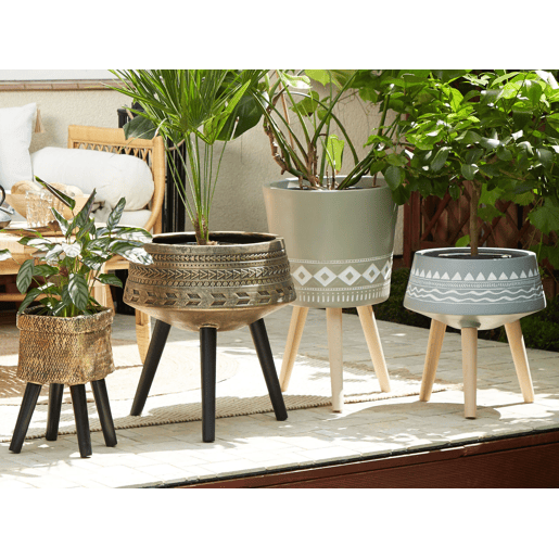 Vaso alto para plantas VARDIANI 50 cm Dourado