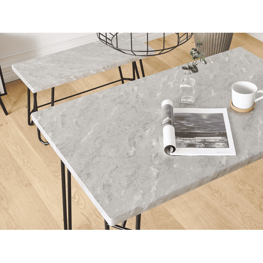 Conjunto de refeição KEMPTON Cinzento claro 4 lugares