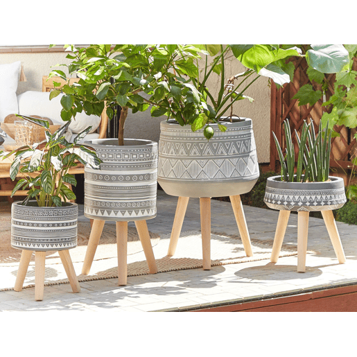 Beliani Vaso alto para plantas MALAKI