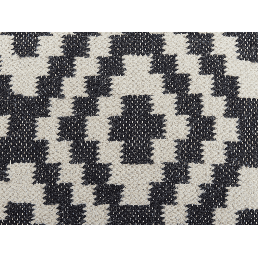 Pufe KNIDOS Lã PretoBranco 56 cm 56 cm 32 cm