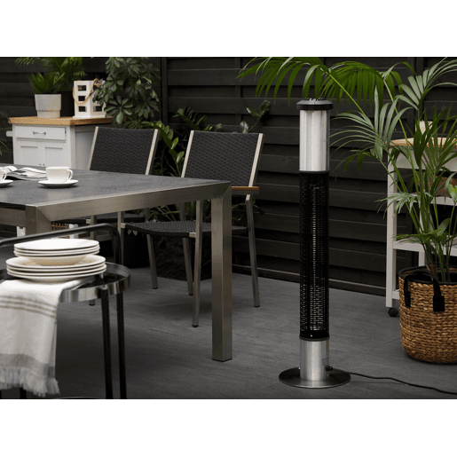 Aquecedor halogéneo independente para exterior VEZUVIO 1500 W Preto