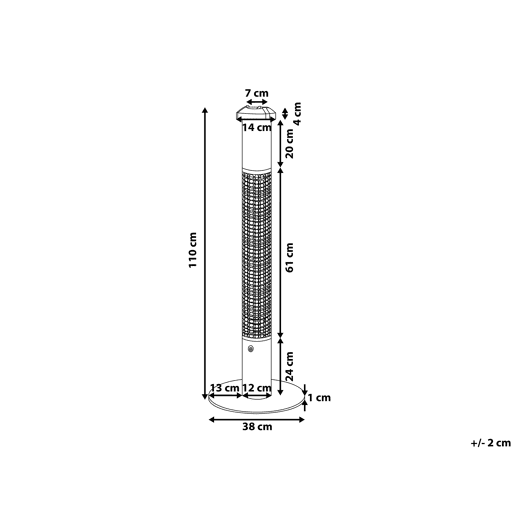 Aquecedor halogéneo independente para exterior VEZUVIO 1500 W Preto
