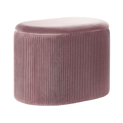 Pufe com arrumação RICHLAND Veludo Rosa 55 cm 35 cm 41 cm