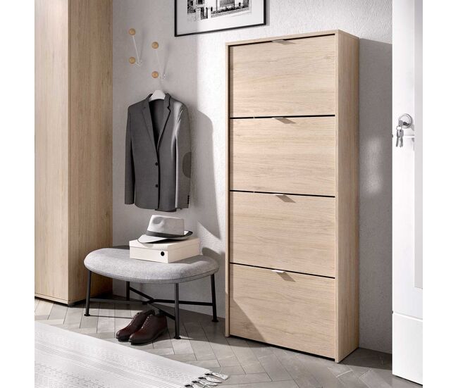 Zapatero con 4 Puertas Jazz natural 149x60,9x25,2 cm