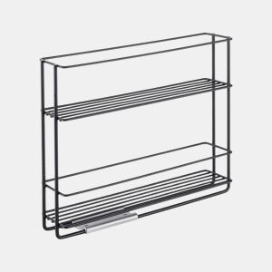 Suporte deslizante para especiarias Série IN&OUT LAVA da Metaltex. Acabamento Touch-Therm® Cor preta