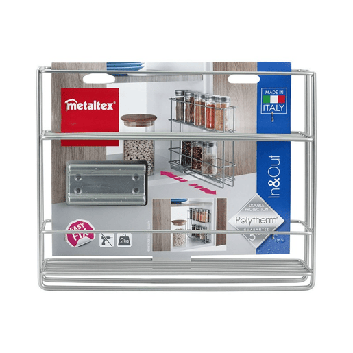 Suporte deslizante para especiarias IN&OUT da Metaltex. Acabamento Polytherm® Silver Suporte deslizante para especiarias IN&OUT da Metaltex. Acabamento Polytherm® Silver