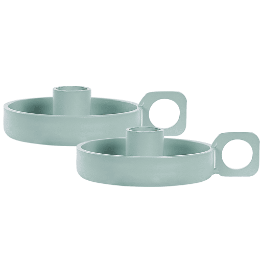 Conjunto de 2 castiçais CHORIO Metal 4 cm Verde menta