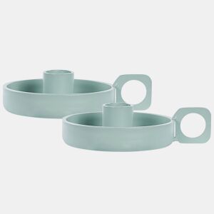 Conjunto de 2 castiçais CHORIO Metal 4 cm Verde menta