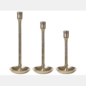 Conjunto de 3 castiçais LIWUNG Metal 273338 cm Dourado