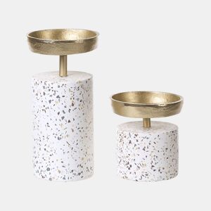 Conjunto de 2 castiçais KAENGAN Pedra 1324 cm Dourado