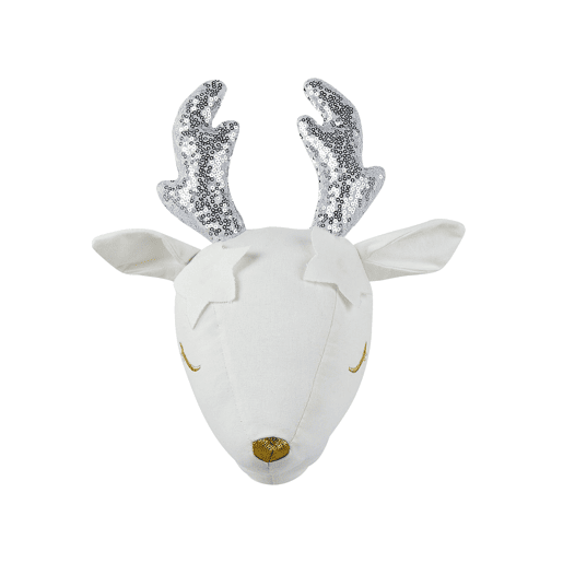 Decoração de parede para crianças Corça SUZY Algodão 29 cm Branco