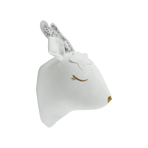Decoração de parede para crianças Corça SUZY Algodão 29 cm Branco