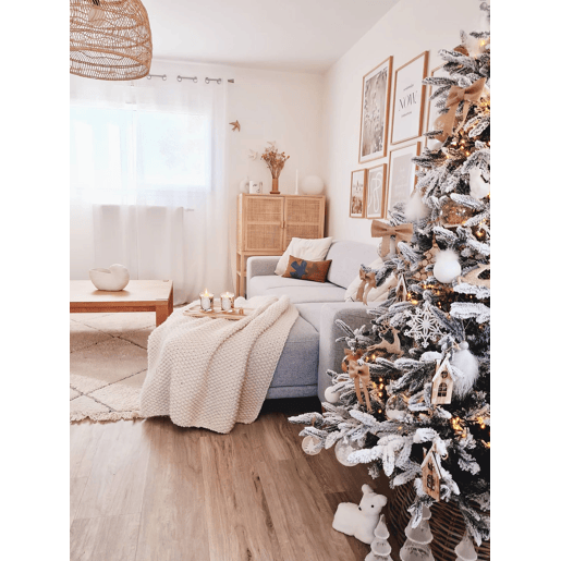 Árvore de Natal artificial com neve BASSIE 120 cm Branco