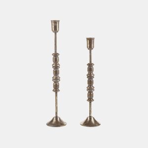 Conjunto de 2 castiçais SALAMINA Metal 6349 cm Dourado