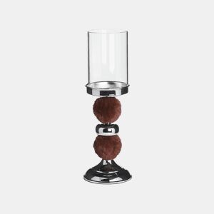 Candelabro PADRE Vidro 38 cm Castanho