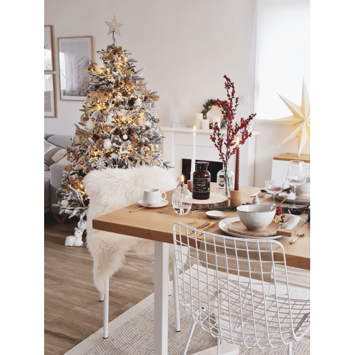 Árvore de Natal artificial com neve BASSIE 180 cm Branco