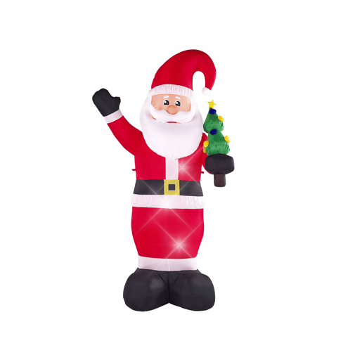Pai Natal insuflável com LED 225 cm vermelho IVALO