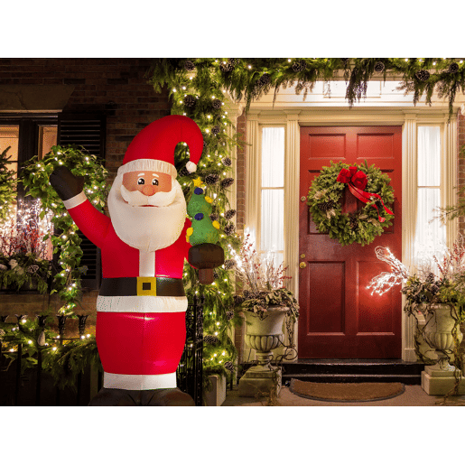 Pai Natal insuflável com LED 225 cm vermelho IVALO