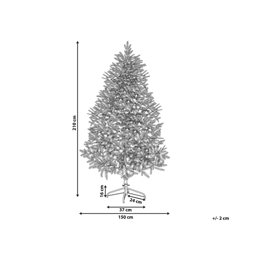 Árvore de Natal artificial com neve BASSIE 210 cm Branco