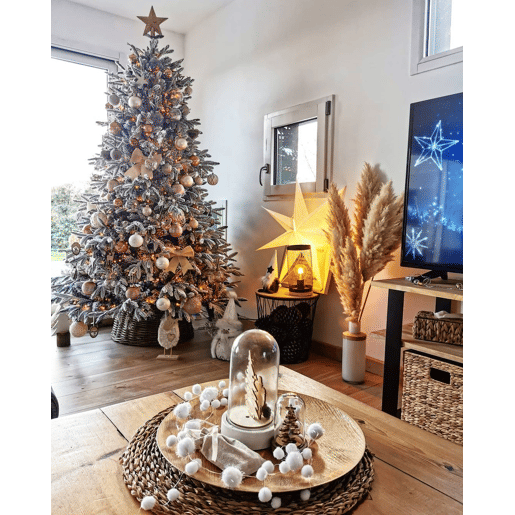 Árvore de Natal artificial com neve BASSIE 210 cm Branco