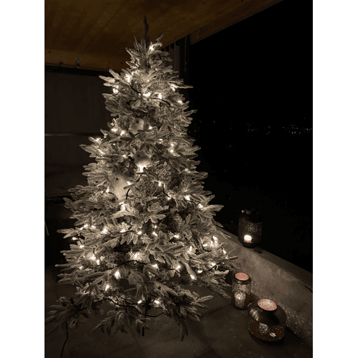 Árvore de Natal artificial com neve BASSIE 210 cm Branco