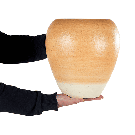 Jarro decorativo SKIONE Cerâmica 34 cm Castanho claro