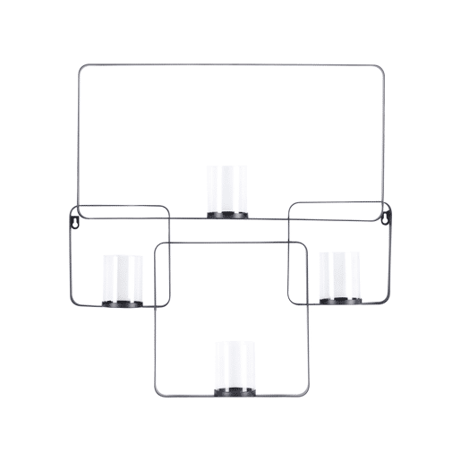 Castiçal de parede PALAWAN Metal 65 cm Preto