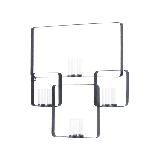 Castiçal de parede PALAWAN Metal 65 cm Preto